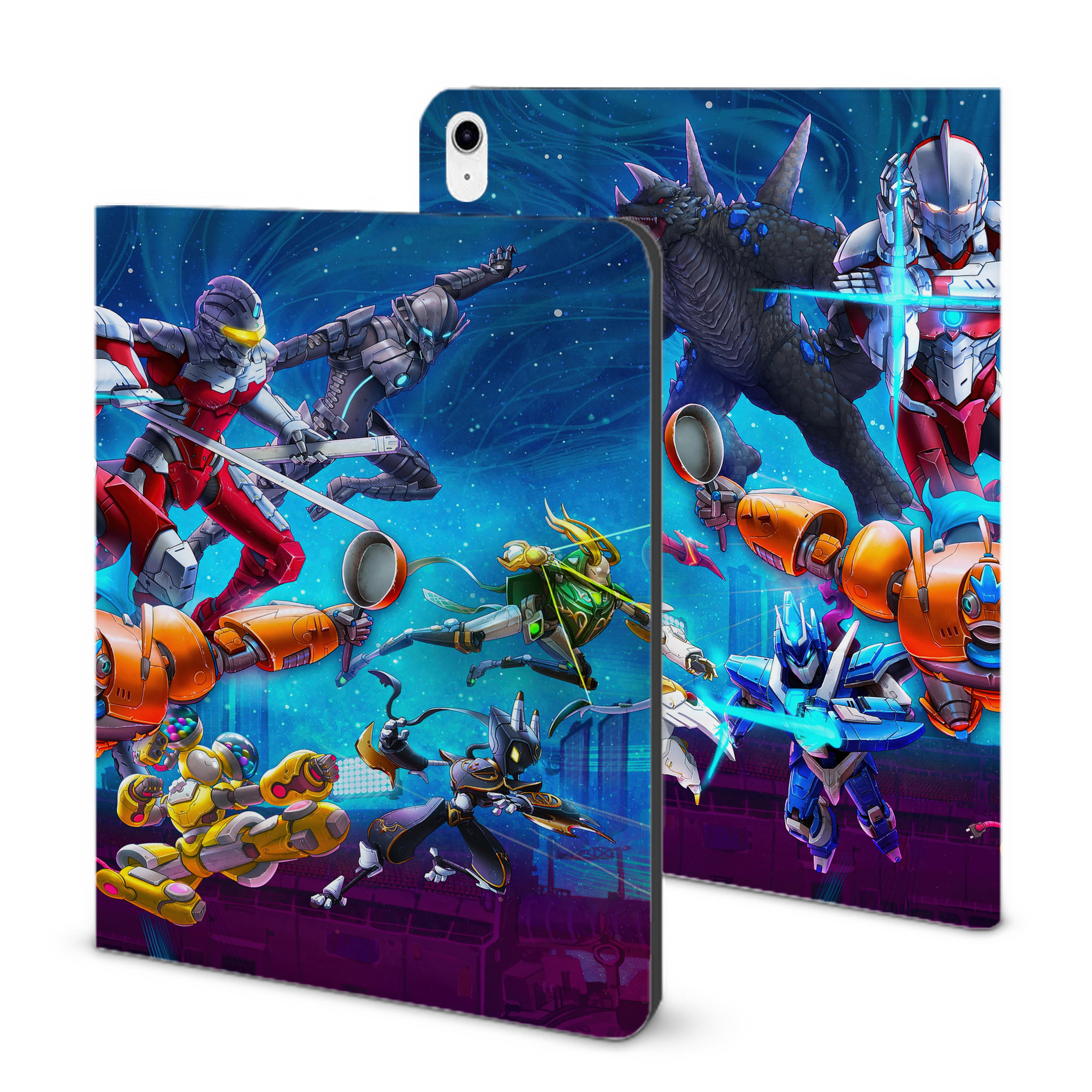 （画像用） ウルトラマン Ultraman IPad ケース ブック型 PUレザー TPU 耐衝撃 軽量 薄型 ペン収納なし 全面保護 IPad 各モデル対応